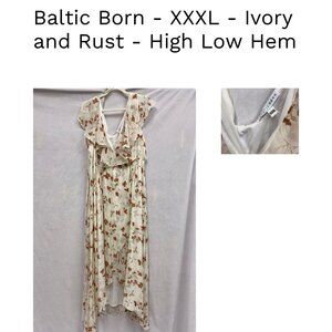 Baltic Born - Ivory & Rust High-Low Dress - XXXL - Never worn